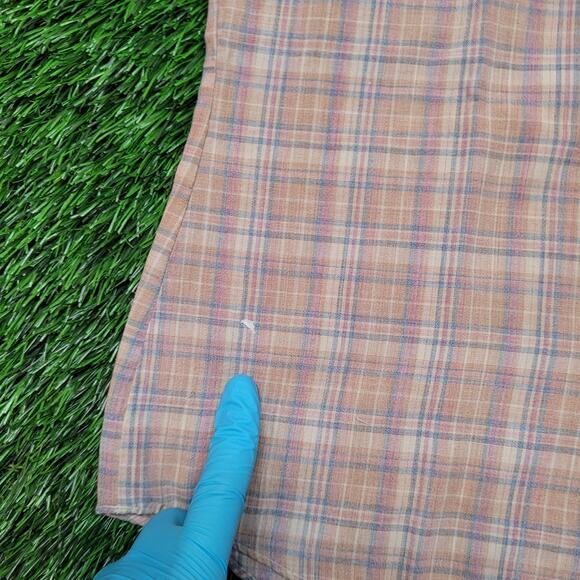 Vintage 70s Levi's Plaid Short Sleeve Shirt Mens Small (Tagged M) Pastel - Picture 4 of 7